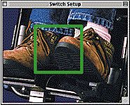 photograph of Touch Free switch, activated by a choice of large or small body movements